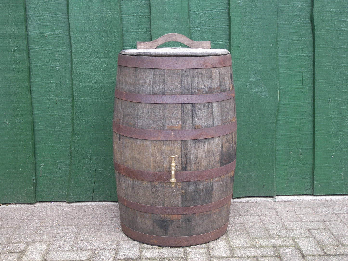Eikenhouten regenton 200L met kraan old look